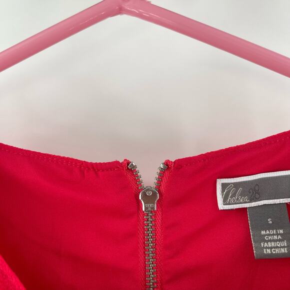 CHELSEA28 Dress Size Small Ruffle Back Fuchsia Pink Cocktail Evening Event - Picture 5 of 14